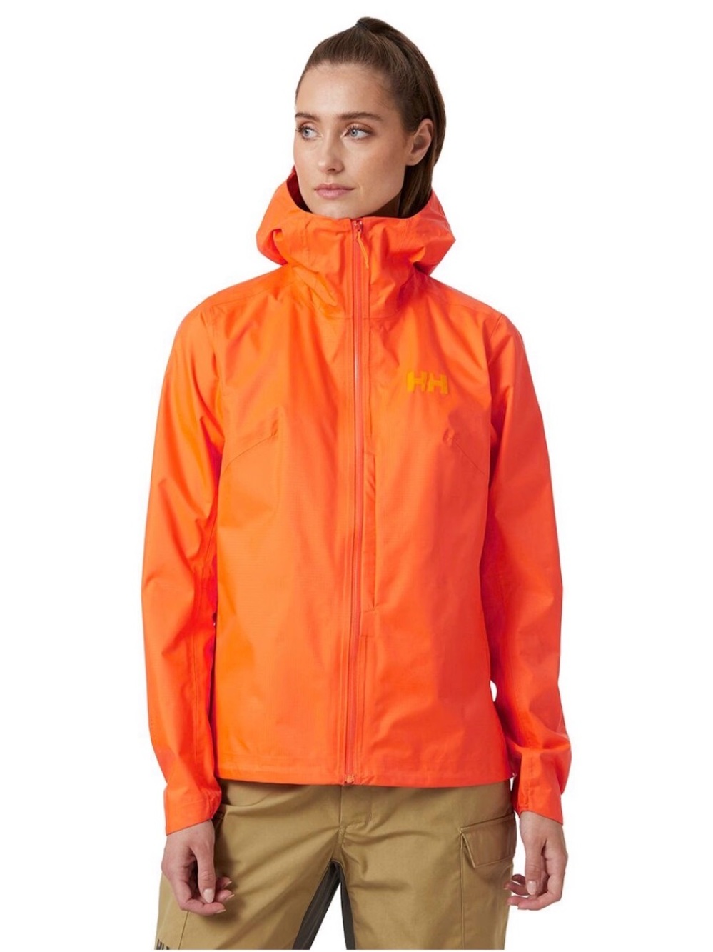Helly Hansen Orange Hooded Rain Shell, Verglas Micro Shell Jacket - Women's